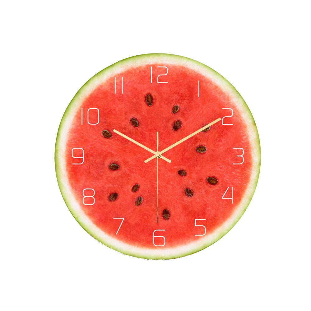 Citro Slice Wall Clock – Round Decorative Lime Fruit Kitchen Living Room Bedroom Home Decor