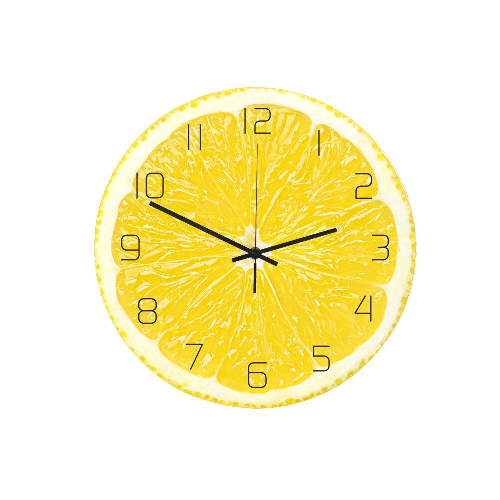 Citro Slice Wall Clock – Round Decorative Lime Fruit Kitchen Living Room Bedroom Home Decor