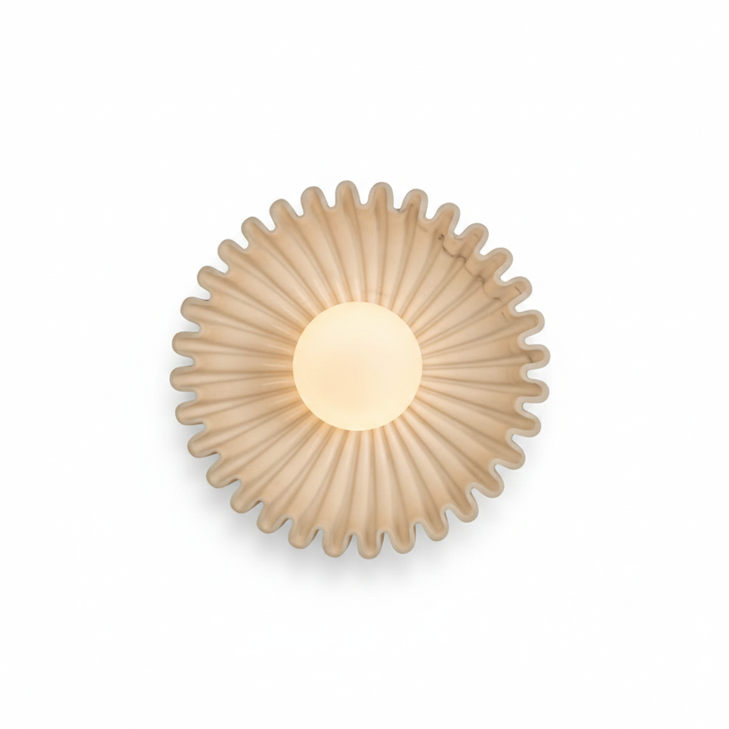 Solara Radiant Round Wall Sconce – Modern LED Sunburst Decorative Accent Sconce Light