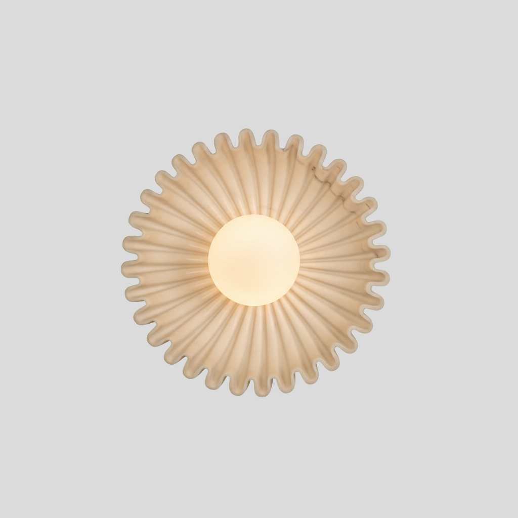 Solara Radiant Round Wall Sconce – Modern LED Sunburst Decorative Accent Sconce Light