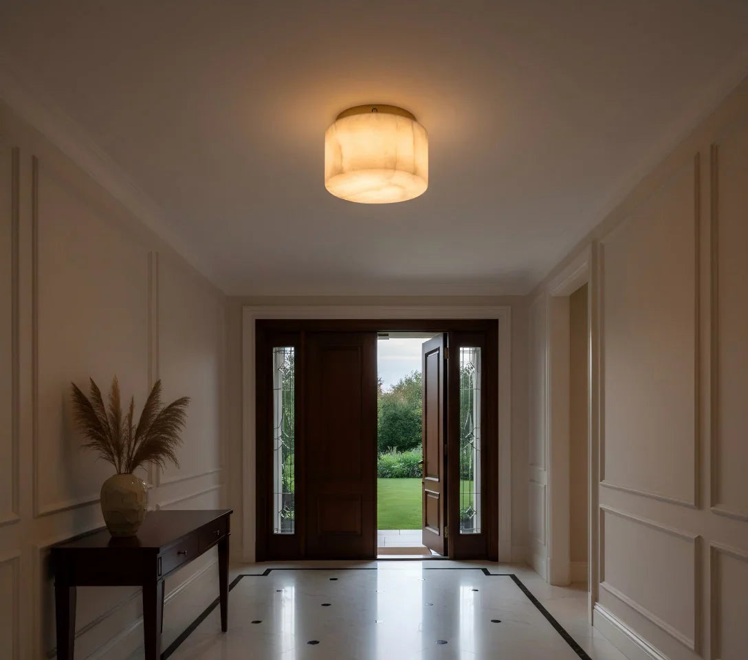 Hearth Alabaster Dome Ceiling Light – LED Indoor Ambient Lighting Fixture