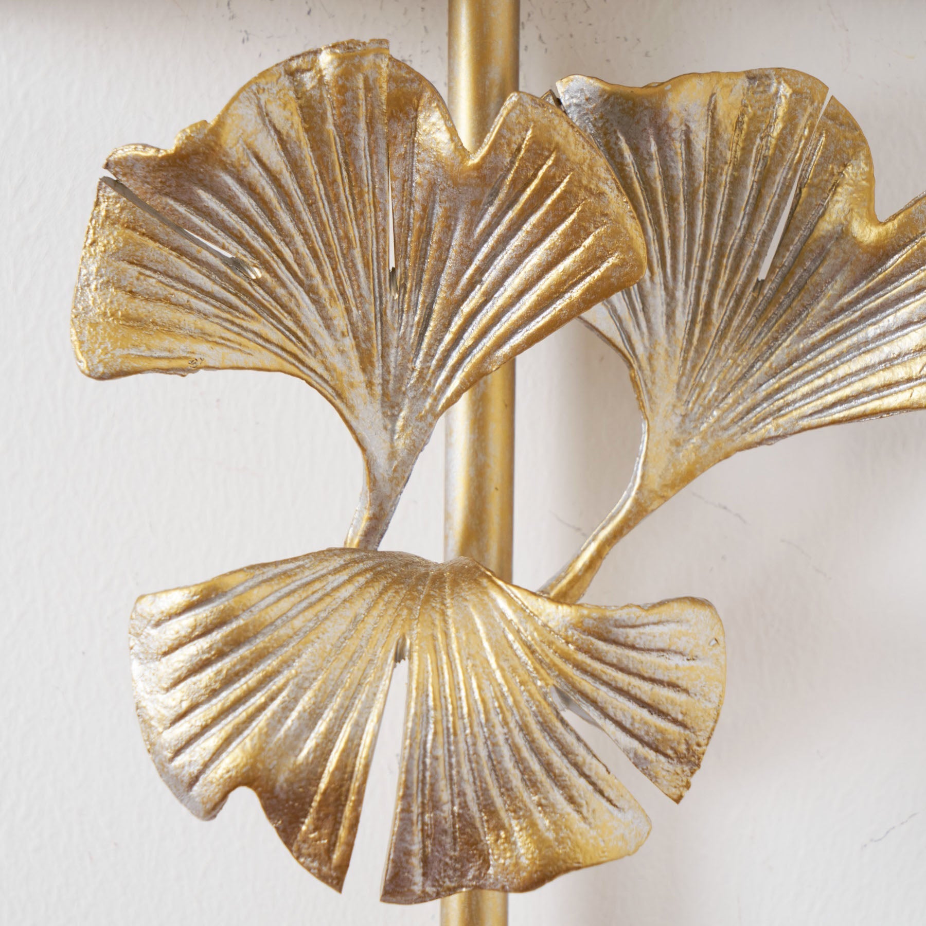 Meadow Globe Wall Sconce – Brass Leaf Body Square Fabric Shade Warm Ambient Lamp