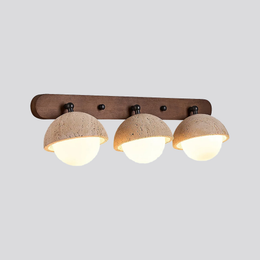 Travertine Globe Wall Sconce – Glass Diffuser Warm Wood Travertine Ambient Wall Lighting