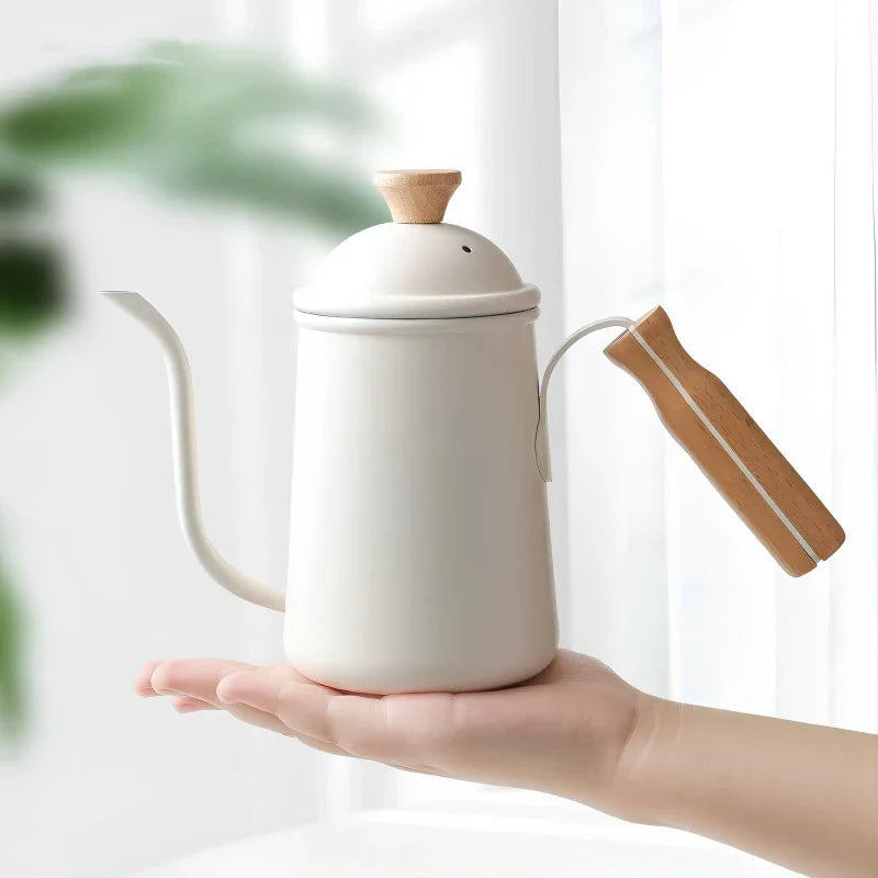 Beldin Gooseneck Kettle – Stainless Steel Pour Over Coffee Kettle Wood Handle Stovetop