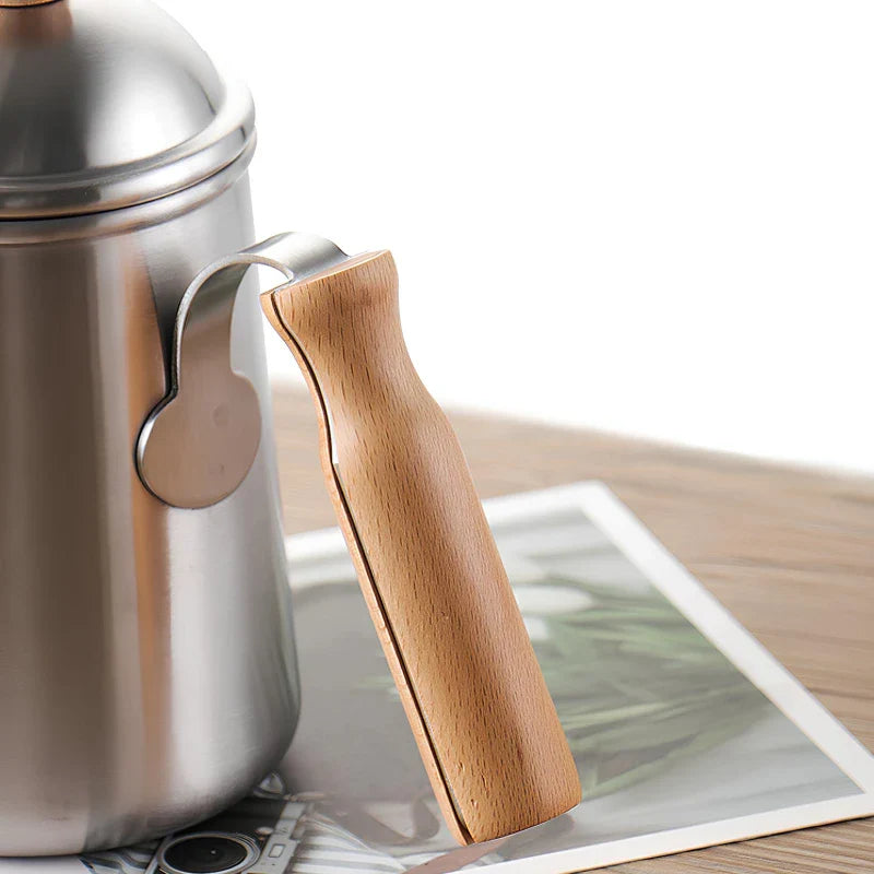 Beldin Gooseneck Kettle – Stainless Steel Pour Over Coffee Kettle Wood Handle Stovetop