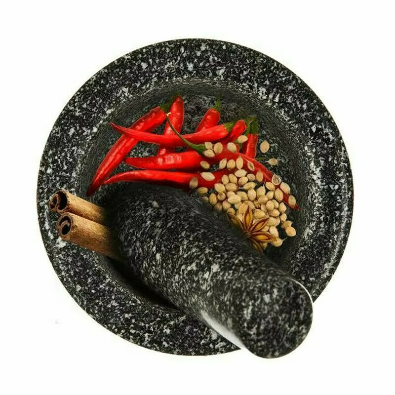Granitos Mortar Pestle Set – Granite Stone Spice Herb Grinder Kitchen Tool Heavy Duty Natural