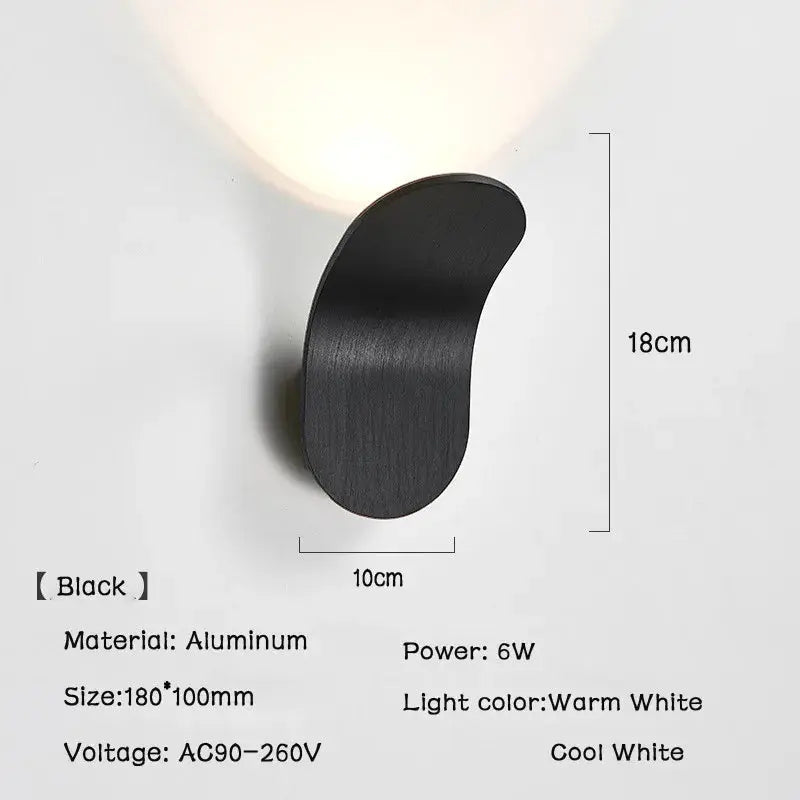 Kovalux Wave Wall Sconce – Modern LED Wall Light Bedroom Living Room Decorative Lighting Metal