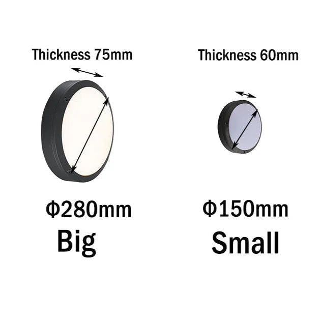 Obsido Flush Mount Ceiling Light – Modern Black Round LED Bathroom Kitchen Hallway Lighting Fixture