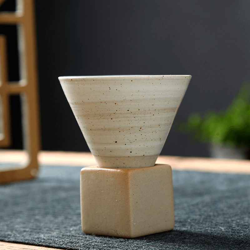 Cascada Ceramic Espresso Cup – Handmade Artisan Coffee Mug Minimalist Kitchen Drip Glaze Design