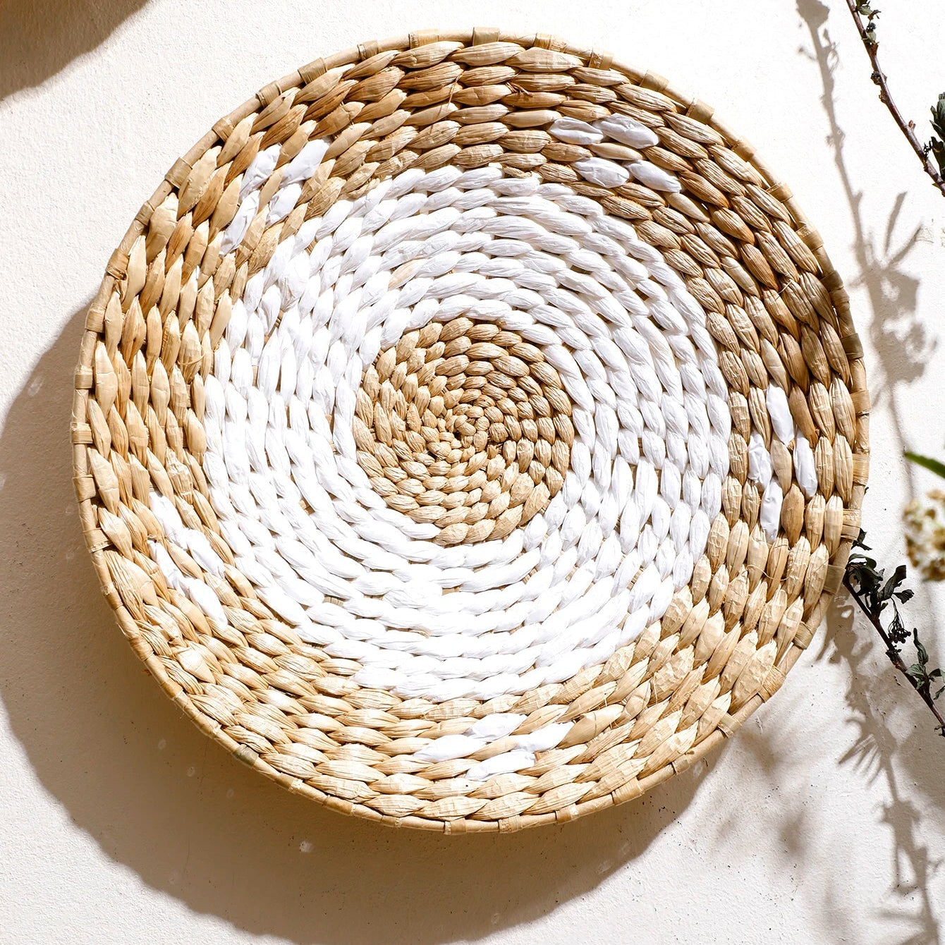 Spiralis Woven Wall Basket Set – Handwoven Seagrass Bohemian Wall Decor Living Room Bedroom Decorative
