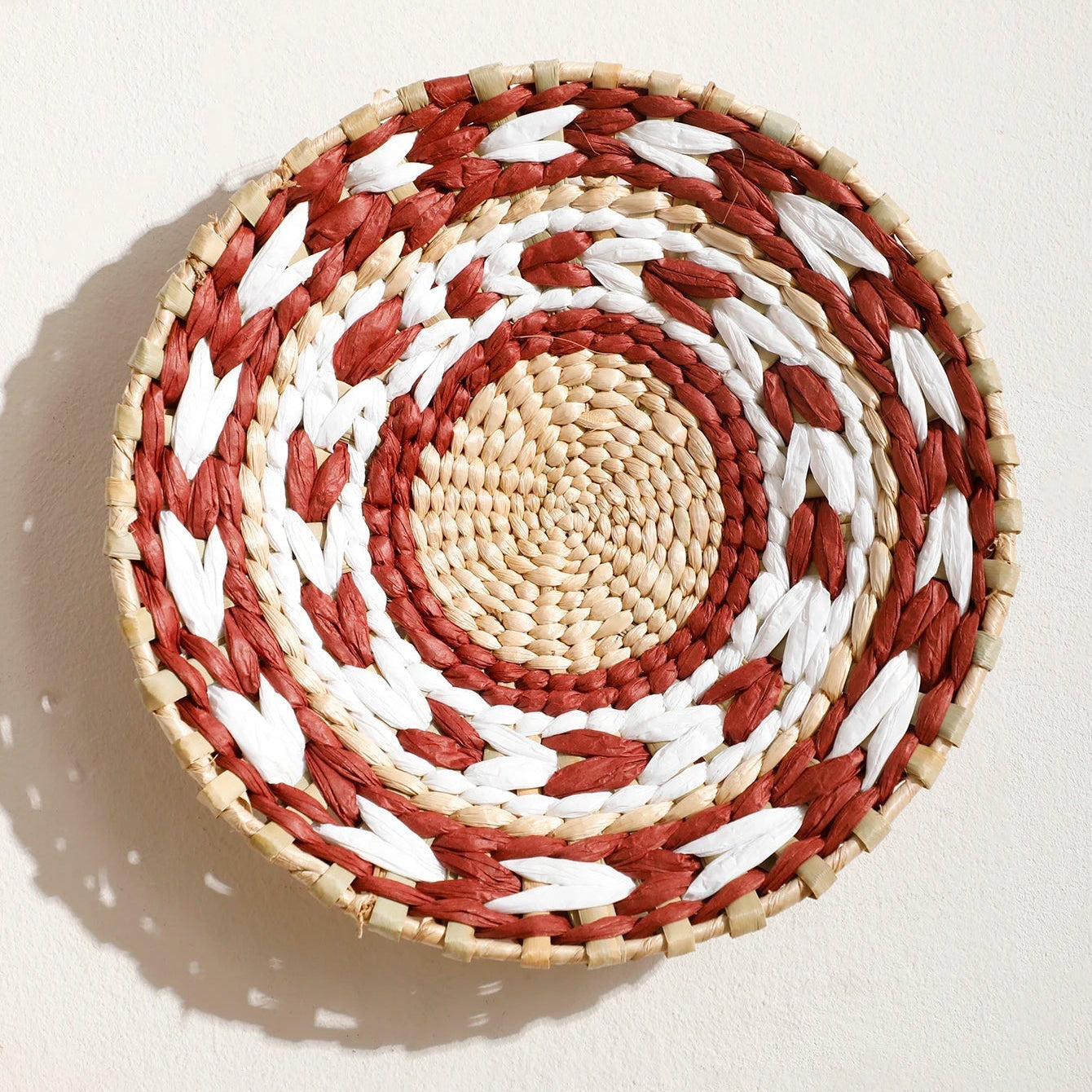Spiralis Woven Wall Basket Set – Handwoven Seagrass Bohemian Wall Decor Living Room Bedroom Decorative