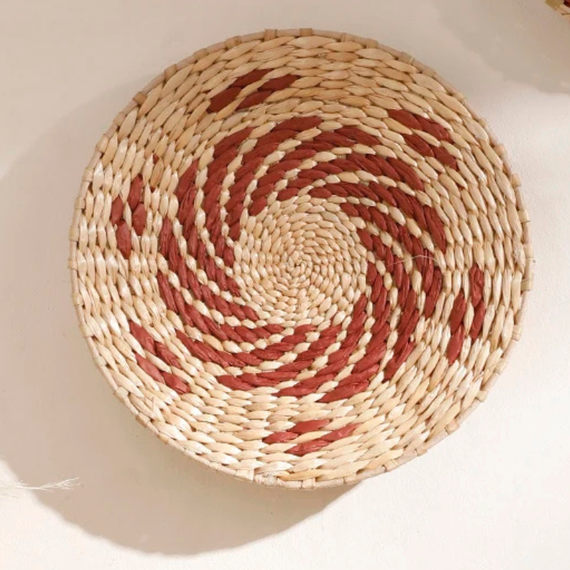Spiralis Woven Wall Basket Set – Handwoven Seagrass Bohemian Wall Decor Living Room Bedroom Decorative