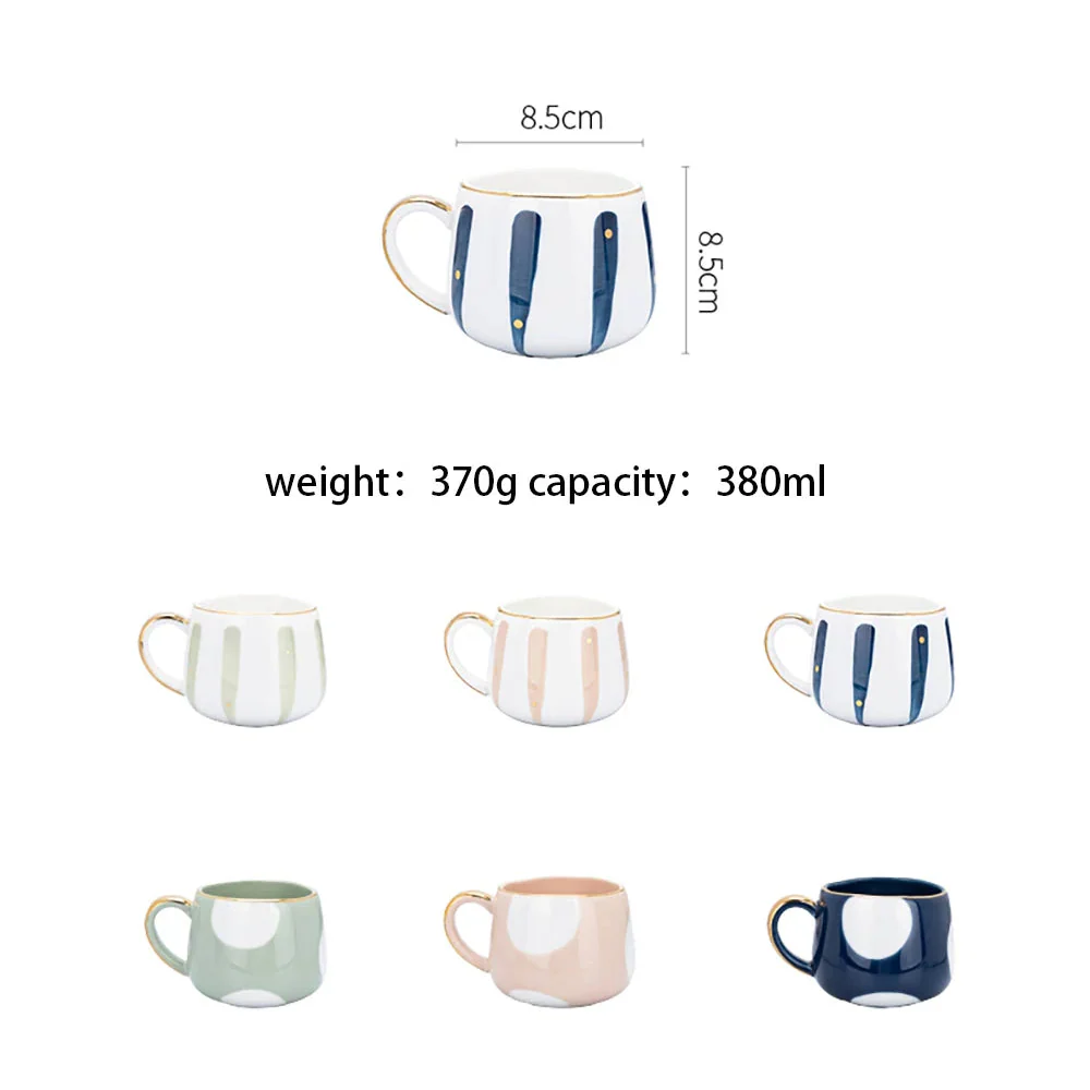 Delsio Ceramic Mug – Mid Century Modern Coffee Mugs White Beige Green Kitchen Home Furnishing Decor