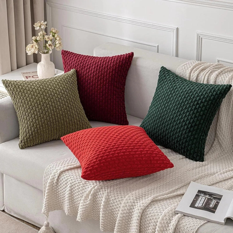 Cordale Textured Cushion Cover – Ribbed Corduroy Throw Pillow Case Decorative Living Room Bedroom Sofa