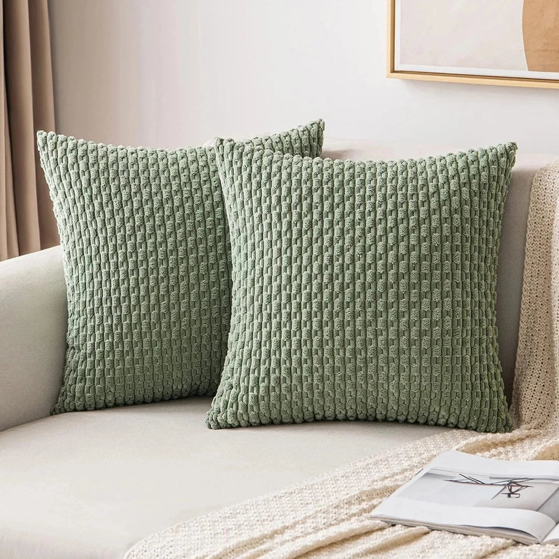 Cordale Textured Cushion Cover – Ribbed Corduroy Throw Pillow Case Decorative Living Room Bedroom Sofa