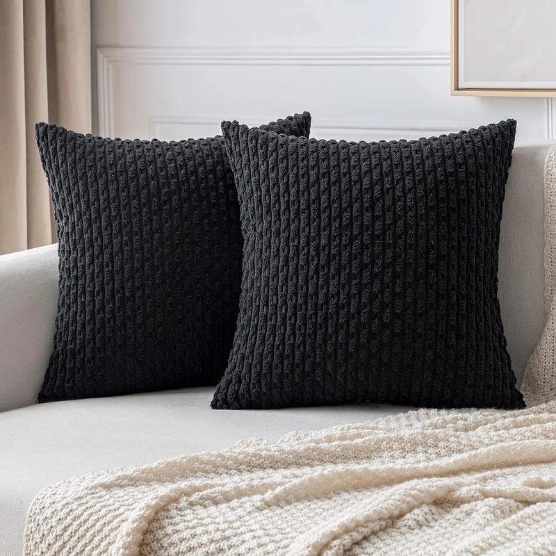 Cordale Textured Cushion Cover – Ribbed Corduroy Throw Pillow Case Decorative Living Room Bedroom Sofa