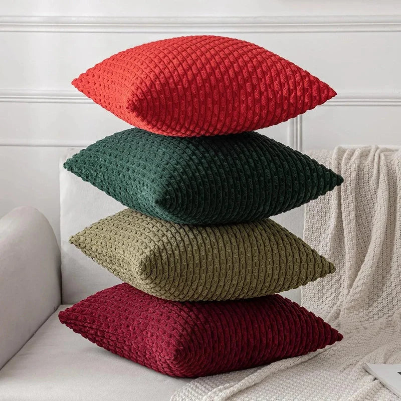 Cordale Textured Cushion Cover – Ribbed Corduroy Throw Pillow Case Decorative Living Room Bedroom Sofa