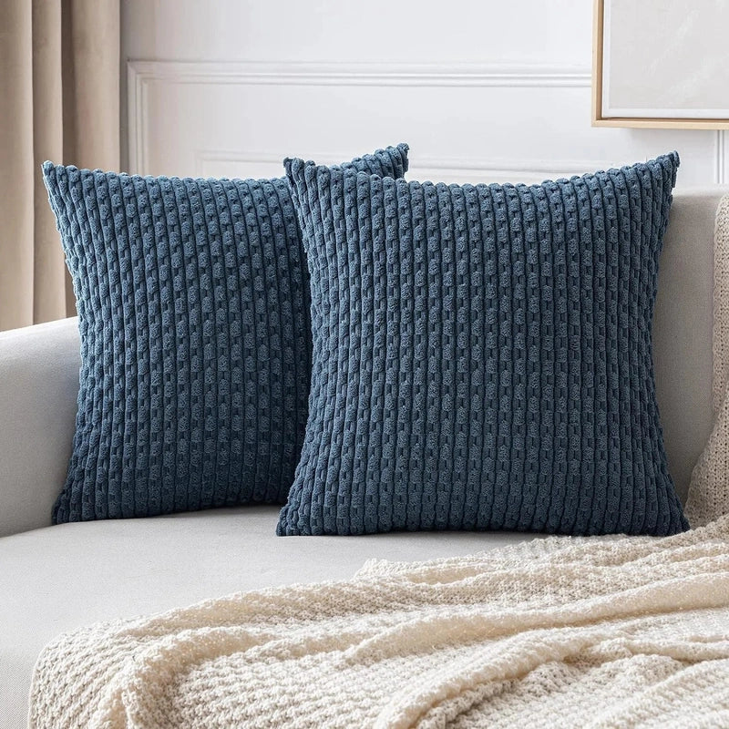 Cordale Textured Cushion Cover – Ribbed Corduroy Throw Pillow Case Decorative Living Room Bedroom Sofa