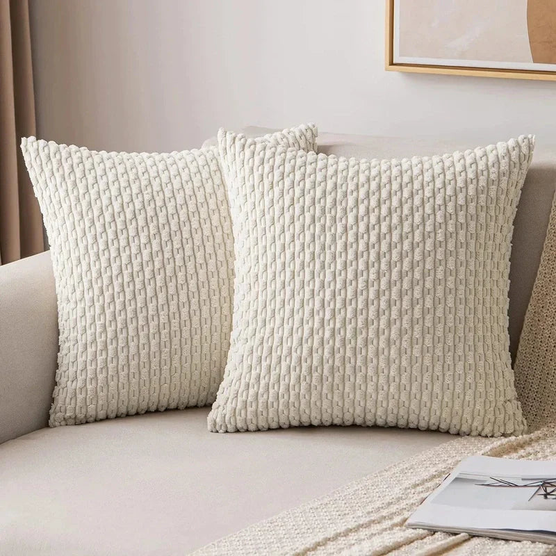 Cordale Textured Cushion Cover – Ribbed Corduroy Throw Pillow Case Decorative Living Room Bedroom Sofa