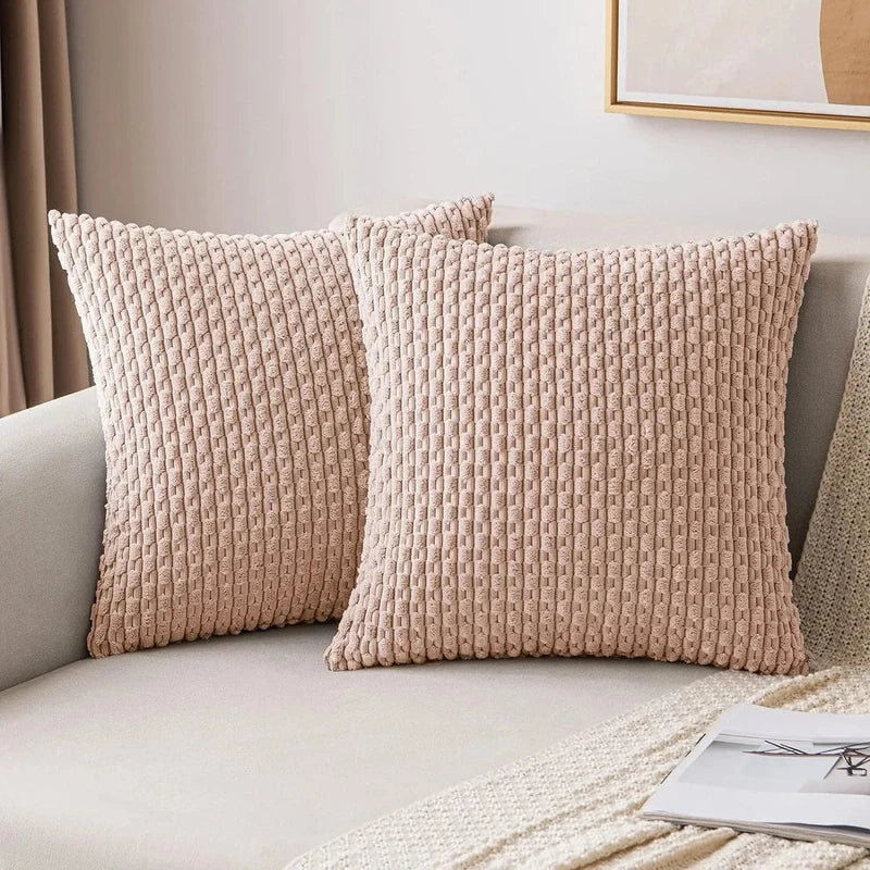 Cordale Textured Cushion Cover – Ribbed Corduroy Throw Pillow Case Decorative Living Room Bedroom Sofa