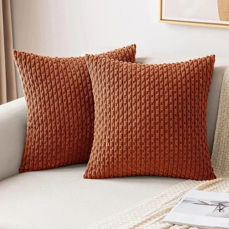 Cordale Textured Cushion Cover – Ribbed Corduroy Throw Pillow Case Decorative Living Room Bedroom Sofa