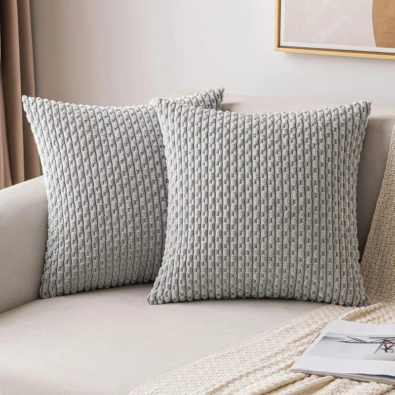 Cordale Textured Cushion Cover – Ribbed Corduroy Throw Pillow Case Decorative Living Room Bedroom Sofa