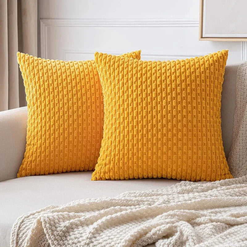 Cordale Textured Cushion Cover – Ribbed Corduroy Throw Pillow Case Decorative Living Room Bedroom Sofa