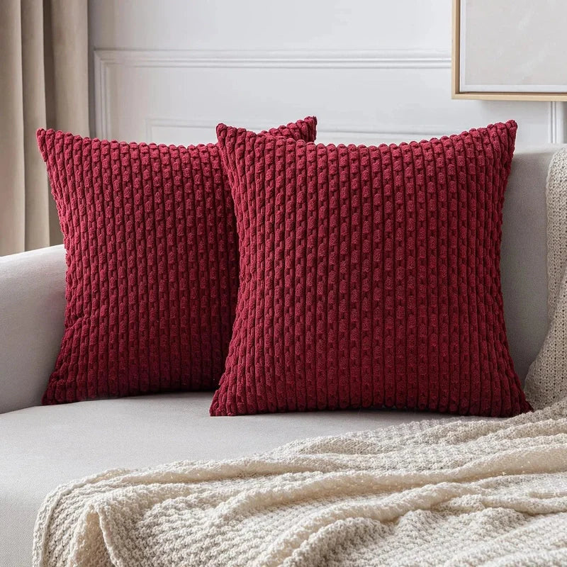 Cordale Textured Cushion Cover – Ribbed Corduroy Throw Pillow Case Decorative Living Room Bedroom Sofa