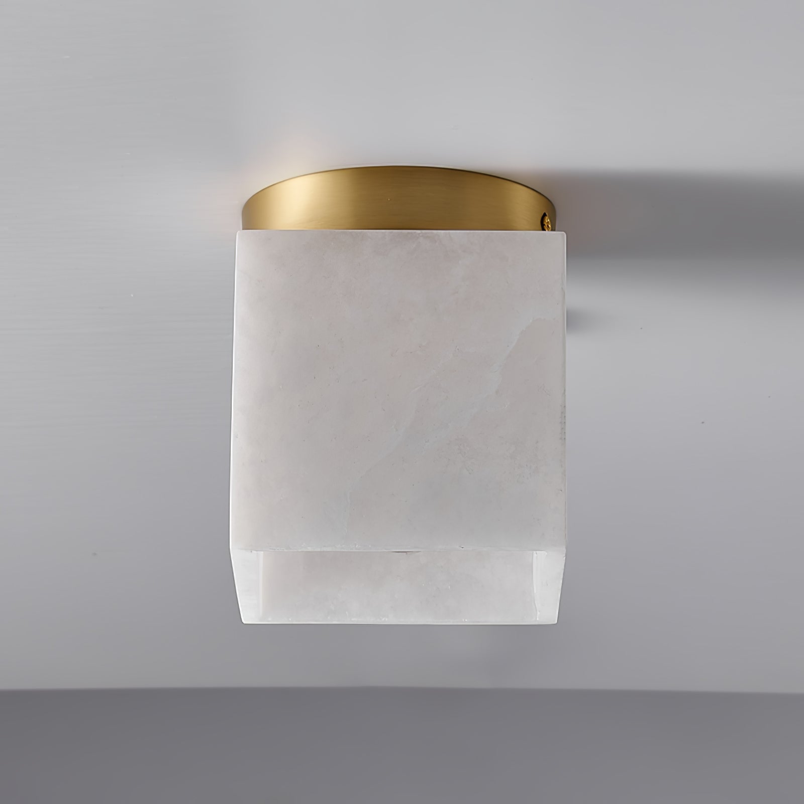 Marble Glass Flush Mount Ceiling Light – Modern Square LED Fixture