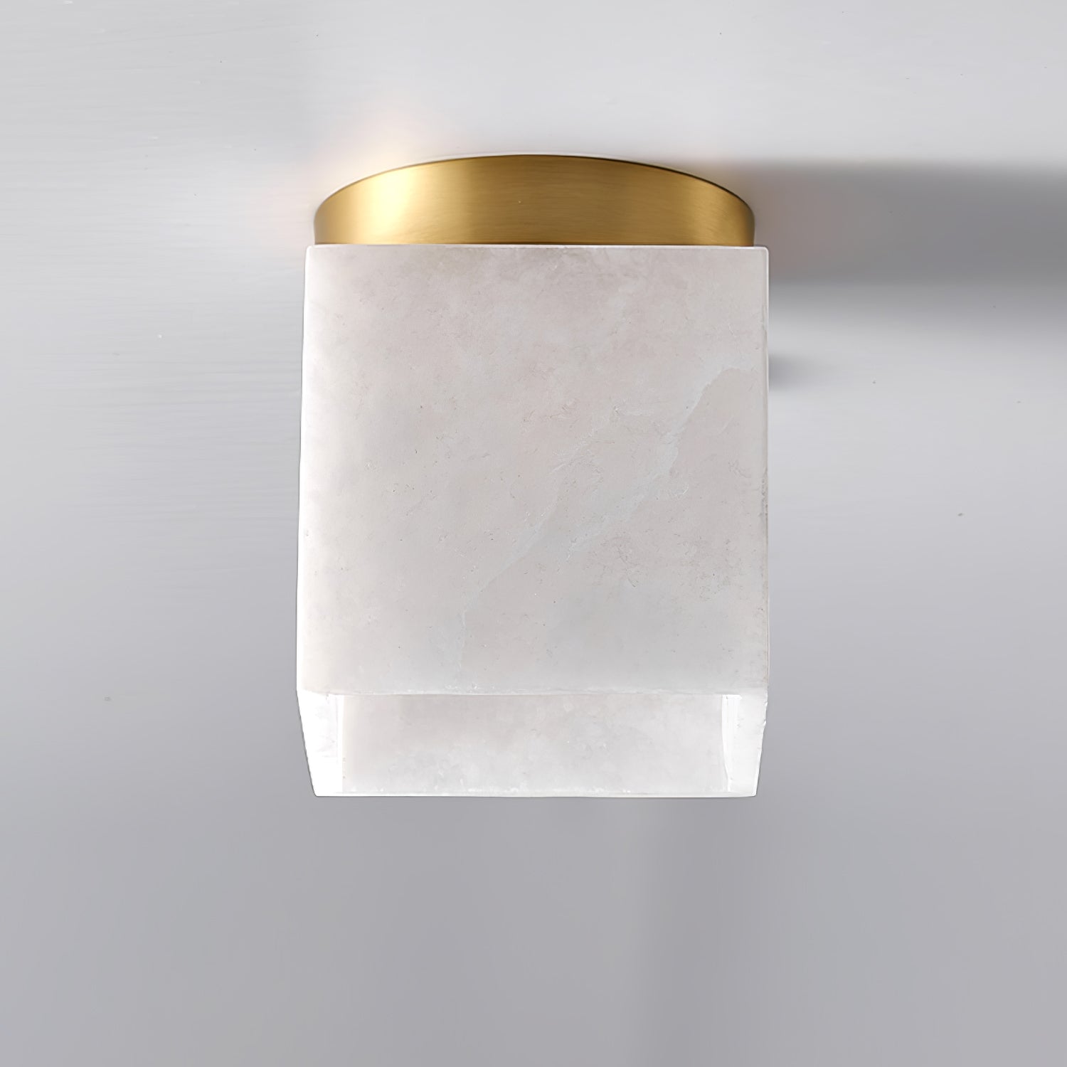 Marble Glass Flush Mount Ceiling Light – Modern Square LED Fixture