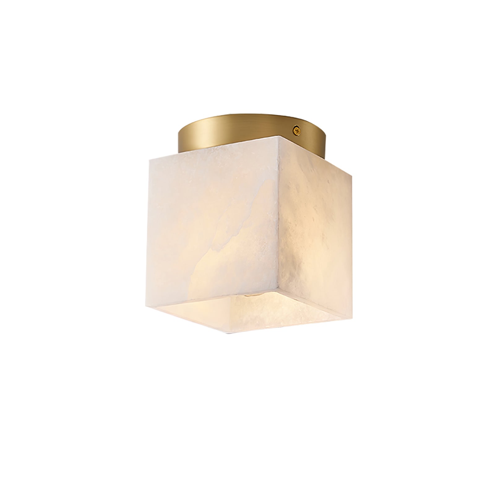 Marble Glass Flush Mount Ceiling Light – Modern Square LED Fixture