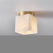 Marble Glass Flush Mount Ceiling Light – Modern Square LED Fixture