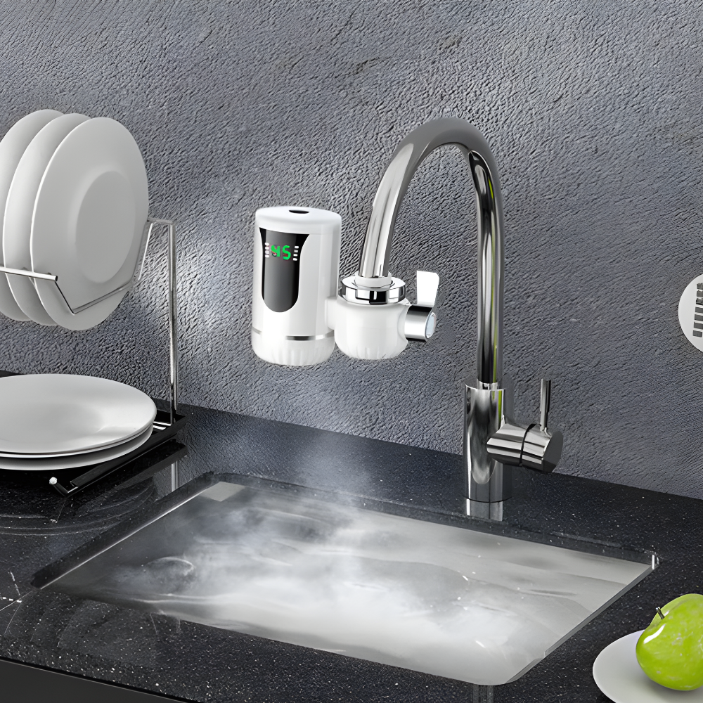 Purexa Instant Hot Water Faucet – Kitchen Tap LCD Temperature Display Stainless Steel Electric Heating