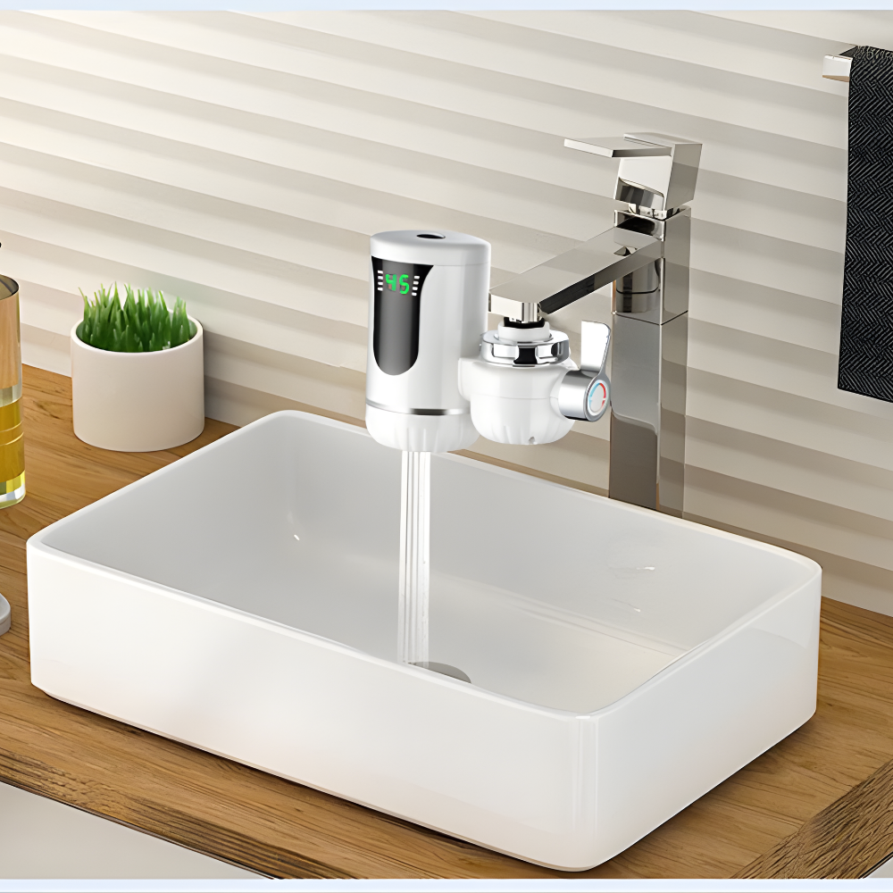 Purexa Instant Hot Water Faucet – Kitchen Tap LCD Temperature Display Stainless Steel Electric Heating