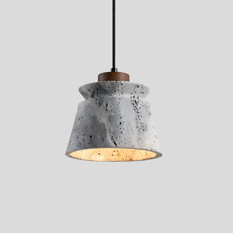 Dala Travertine Pendant Light – LED Downward Glow Natural Travertine Stone Warm Ambience