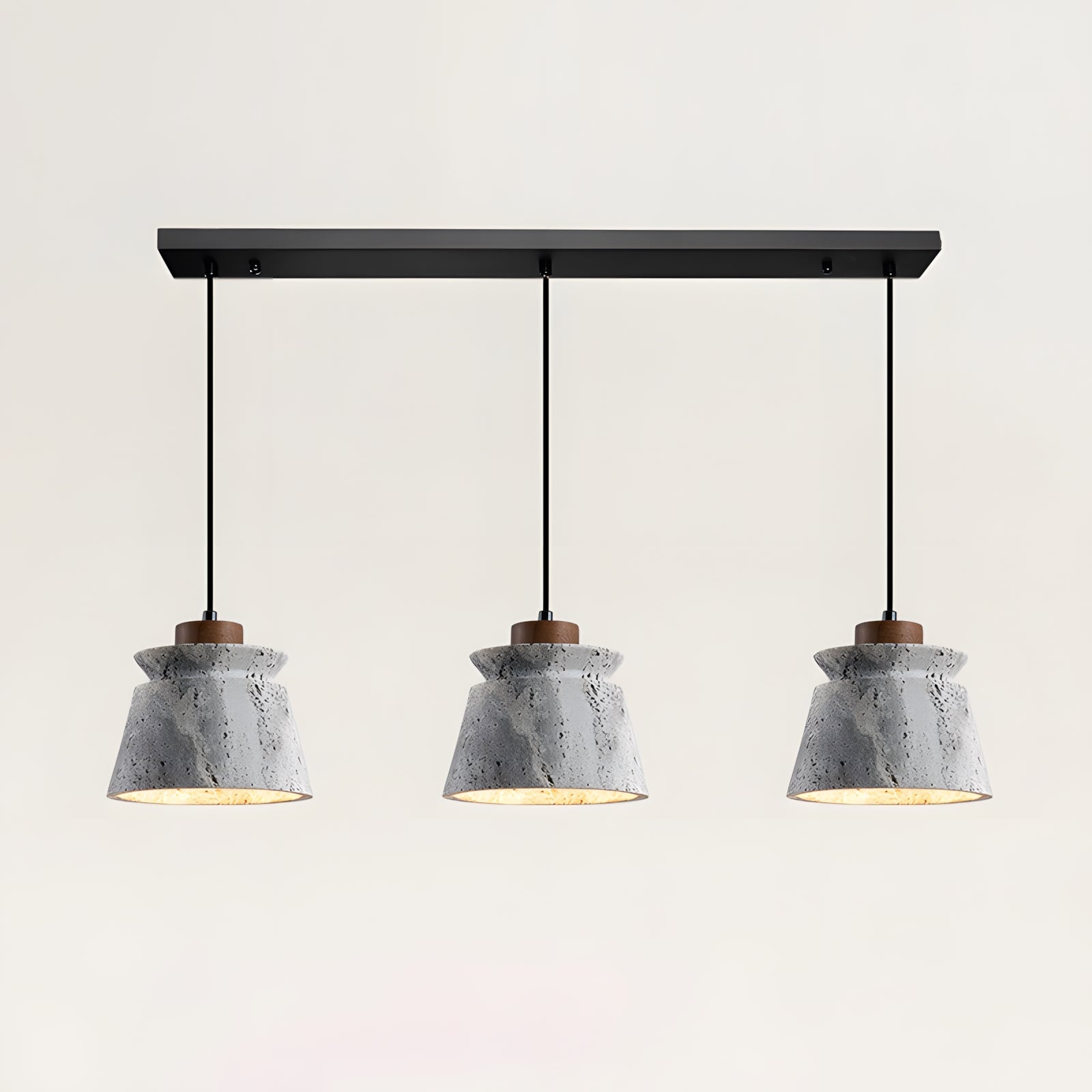 Dala Travertine Pendant Light – LED Downward Glow Natural Travertine Stone Warm Ambience