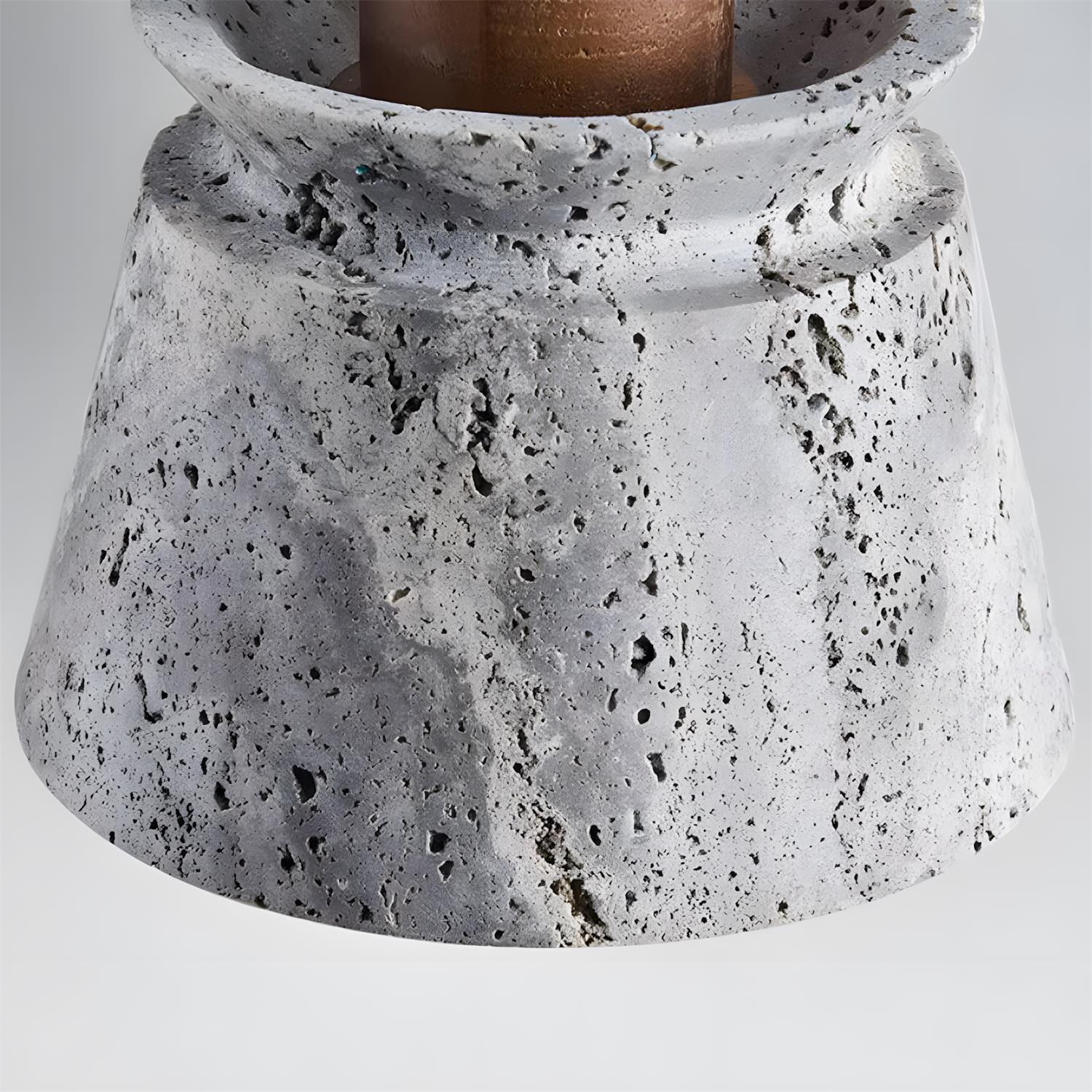 Dala Travertine Pendant Light – LED Downward Glow Natural Travertine Stone Warm Ambience