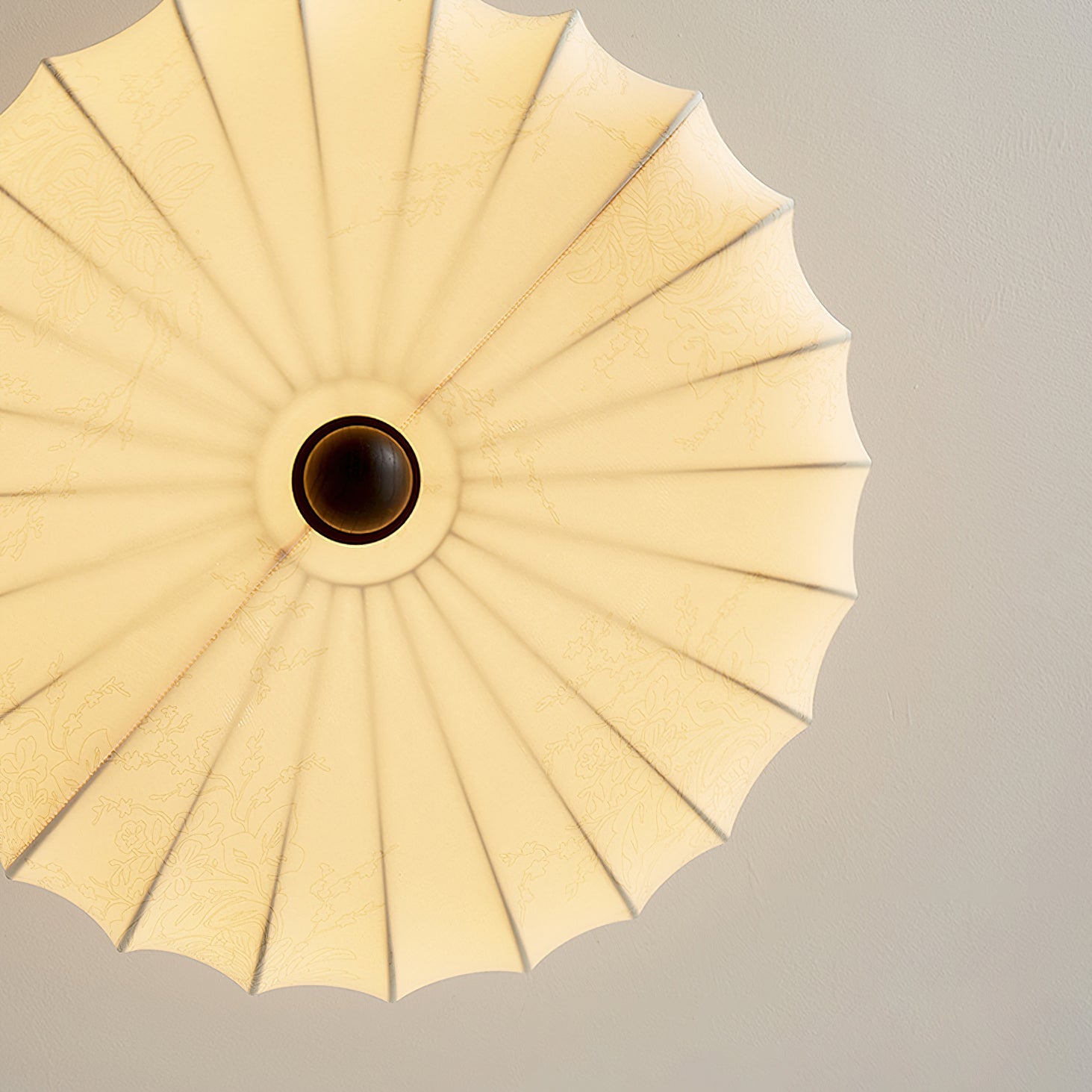 Textured Fabric Flush Mount Ceiling Light – Cream Lantern-Style Fixture