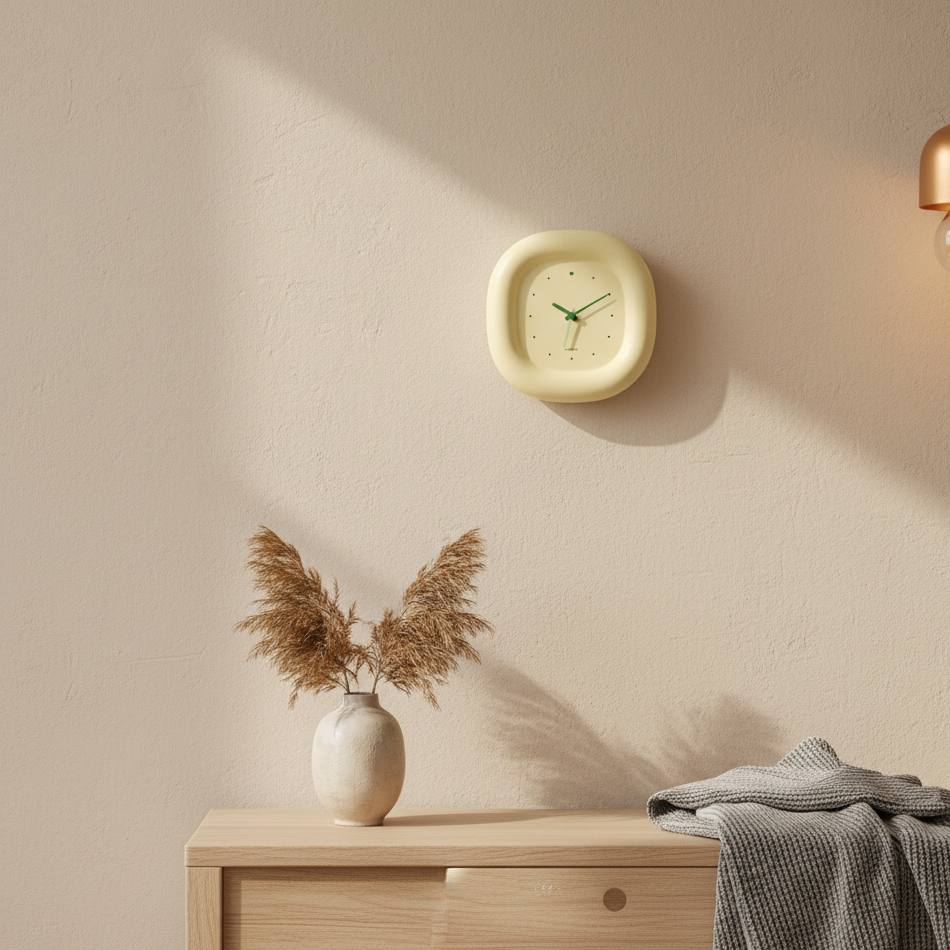 Cushio Desk Clock – Modern Minimalist Table Clock Bedroom Office Decorative Battery Operated