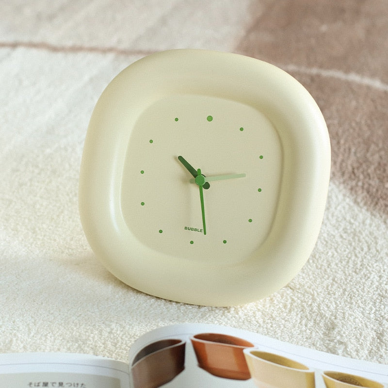 Cushio Desk Clock – Modern Minimalist Table Clock Bedroom Office Decorative Battery Operated