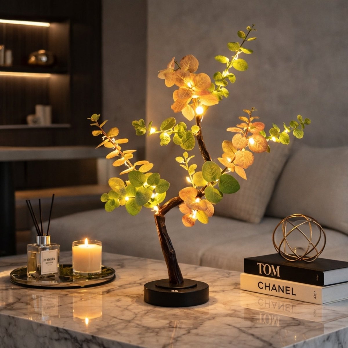 Floralia Blossom Table Lamp – LED Botanical Tree Light Battery Operated USB Bedroom Living Room