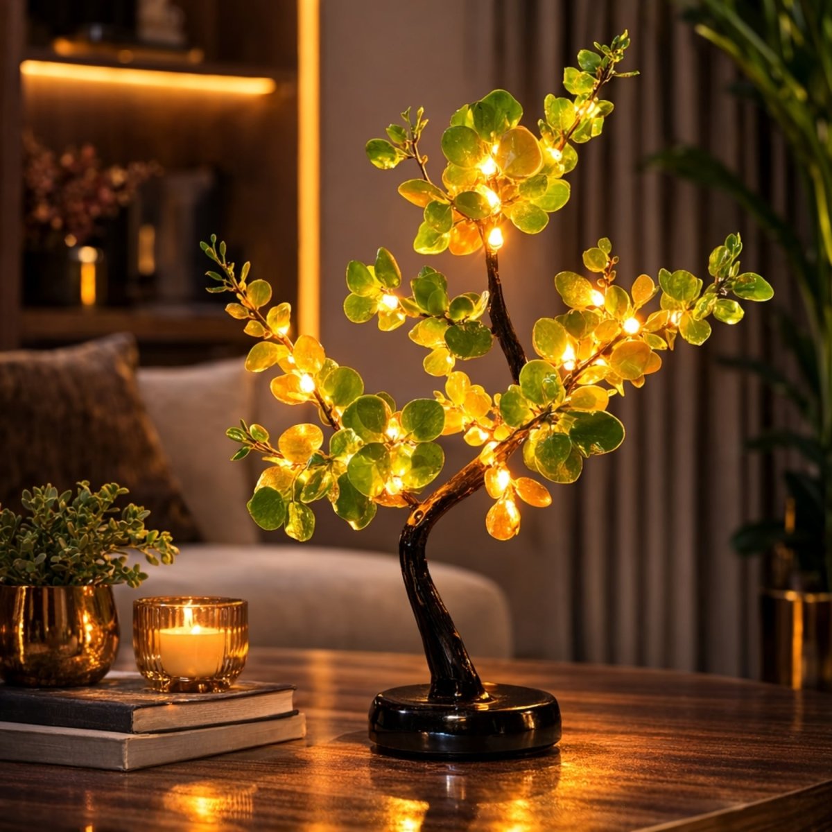 Floralia Blossom Table Lamp – LED Botanical Tree Light Battery Operated USB Bedroom Living Room