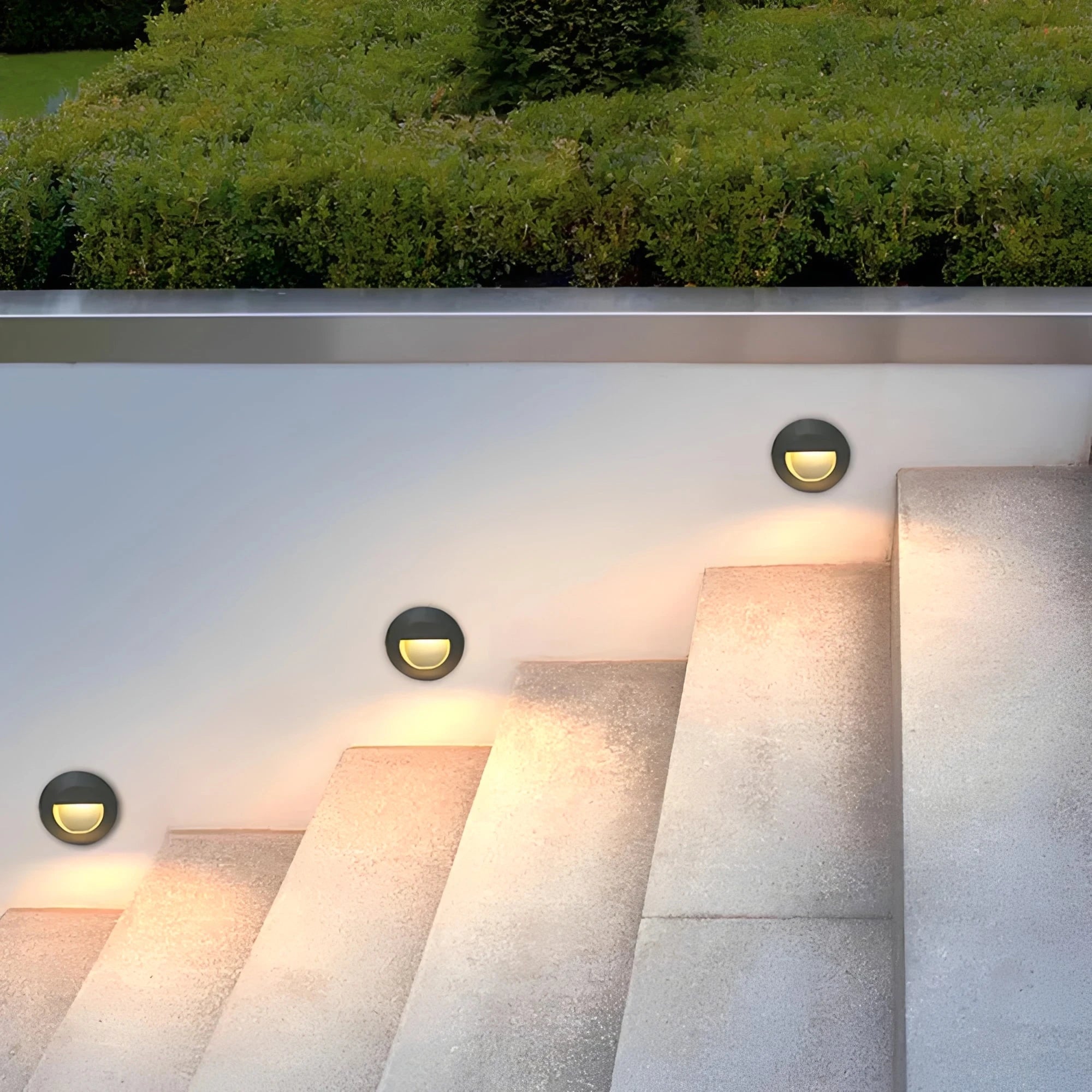 Creston Recessed Step Light – LED Outdoor Wall Stair Lighting Waterproof Modern Deck Pathway Fixture