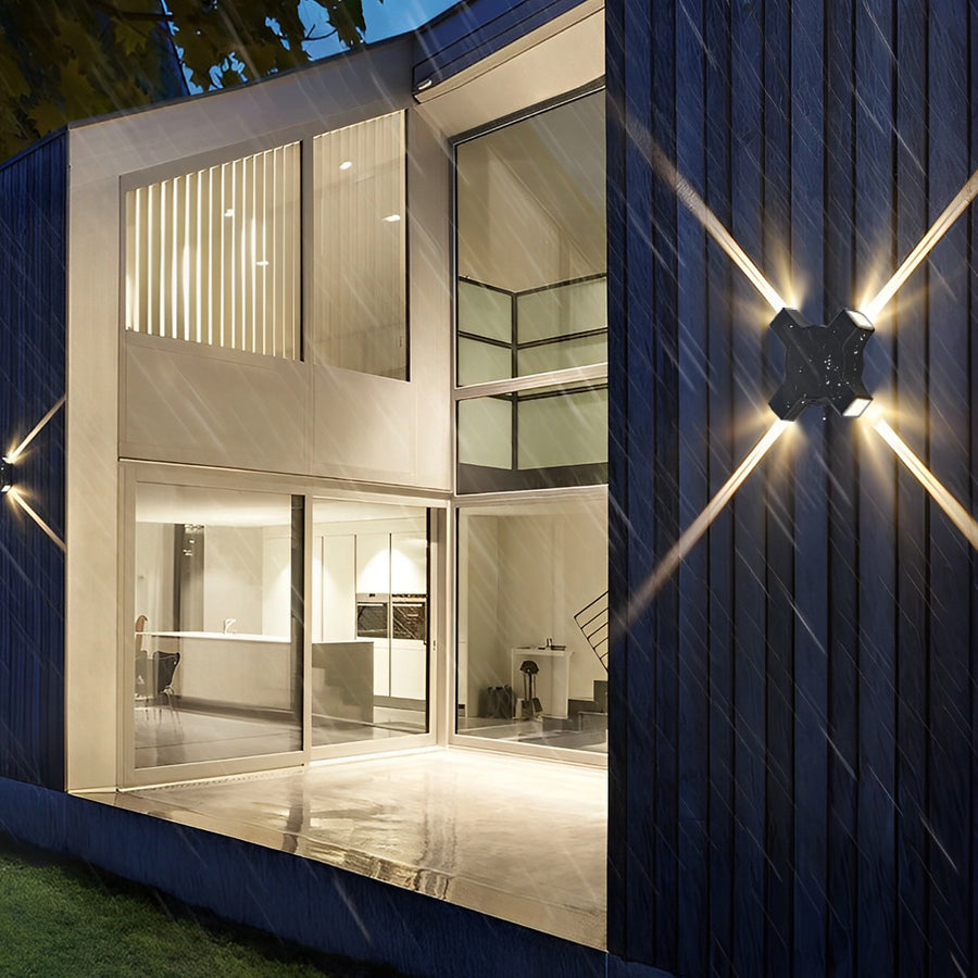 Cross Beam LED Outdoor Wall Light – Waterproof Modern Facade Lighting