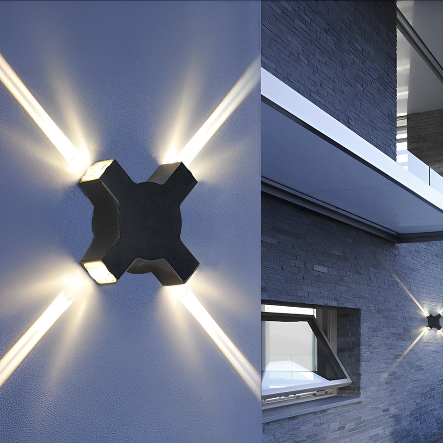 Cross Beam LED Outdoor Wall Light – Waterproof Modern Facade Lighting