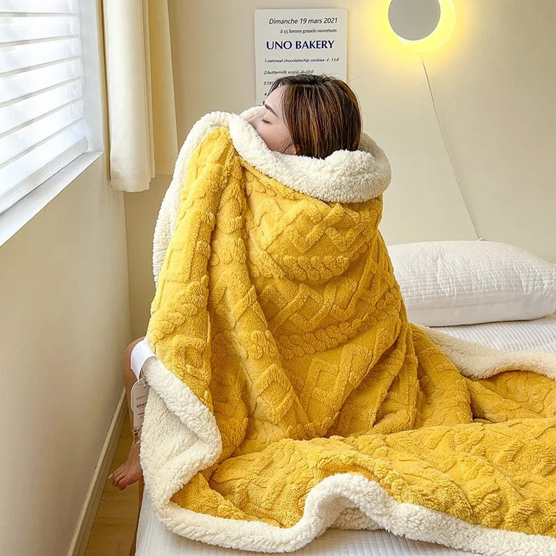 Therma Reversible Sherpa Throw Blanket – Soft Plush Fleece Winter Warm Cozy Bed Sofa