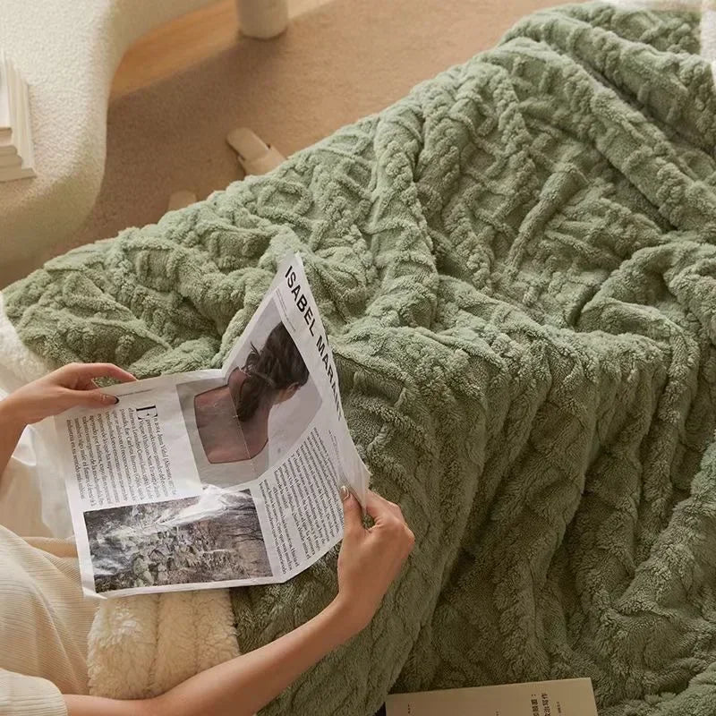 Therma Reversible Sherpa Throw Blanket – Soft Plush Fleece Winter Warm Cozy Bed Sofa