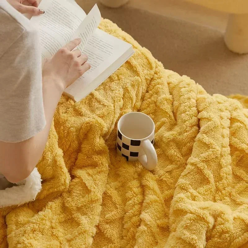 Therma Reversible Sherpa Throw Blanket – Soft Plush Fleece Winter Warm Cozy Bed Sofa