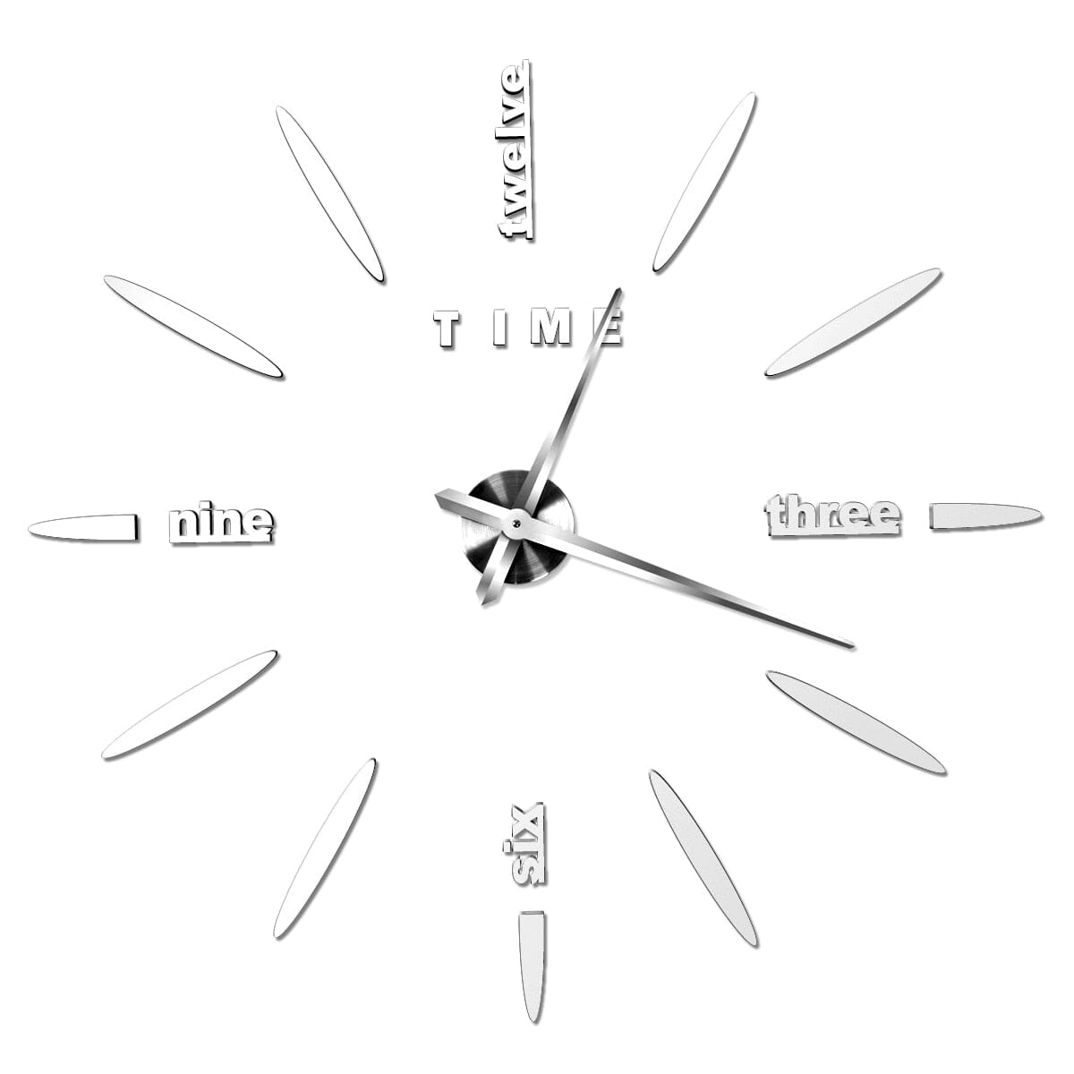 Chronex DIY Wall Clock – Large 3D Modern Decorative Living Room Bedroom Silent Frameless Acrylic Metal