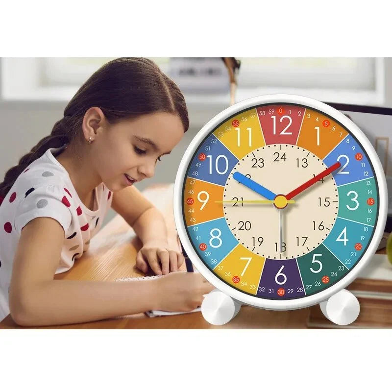 Chrono Kids Desk Clock – Colorful Educational 12 24 Hour Learning Analog Alarm Clock Bedroom